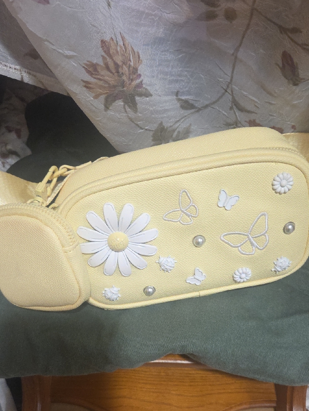 Betsey Johnson Yellow Daisy & Butterfly Crossbody Bag